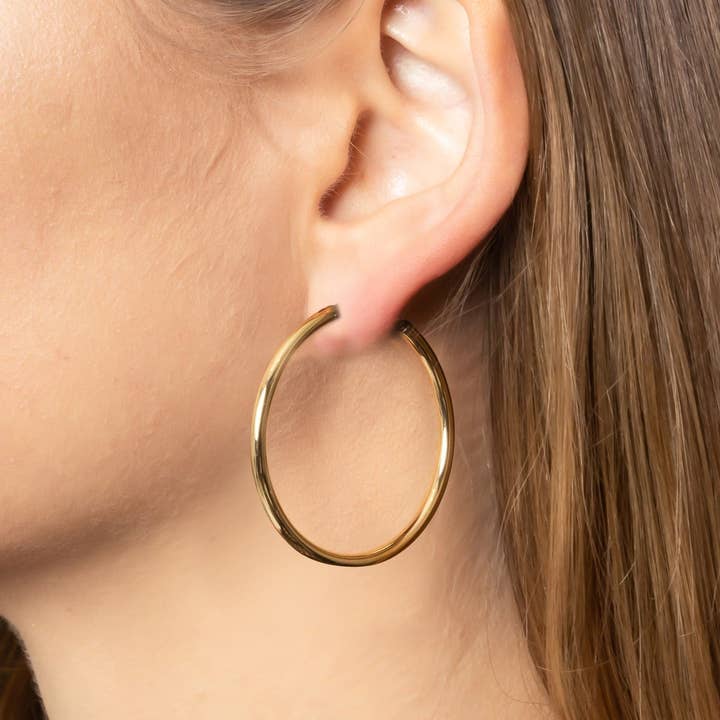 MiMi Wholesale - Wholesale Hoop Earrings - 14K Gold Metal Endless Hoop Earrings