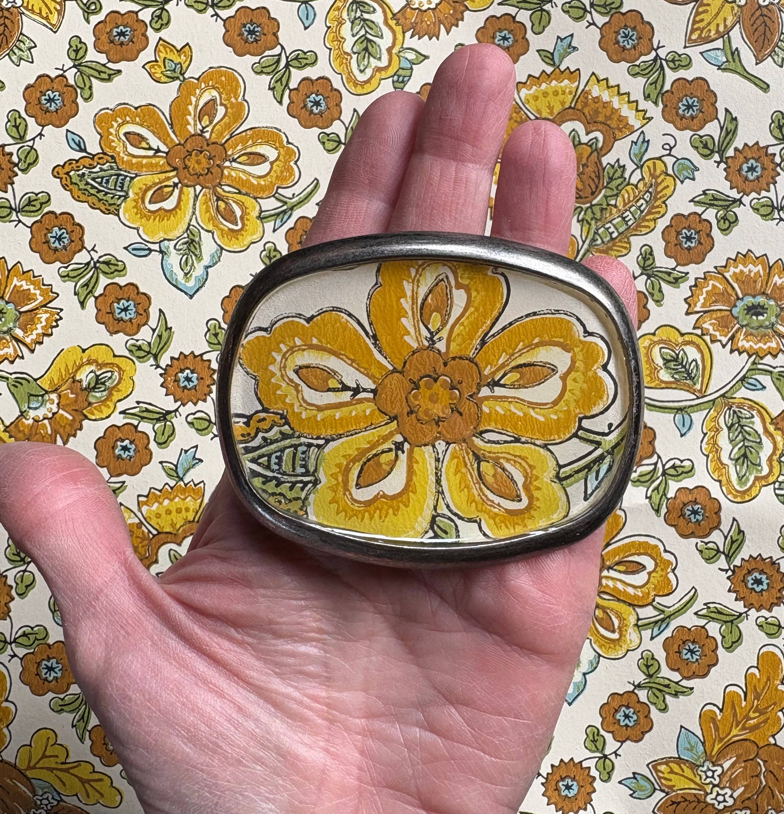 joeyfivecents - Wholesale Belt Buckle - Women's - Belt buckle -vintage earthy flowers neutral 70's botanicals 2