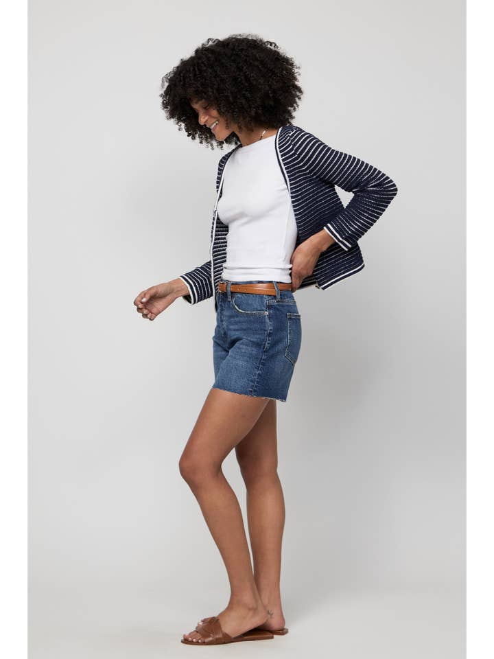 Oliver Logan - Wholesale Shorts - Women's - Bedford High Rise Denim Short, Indigo Medium Bright