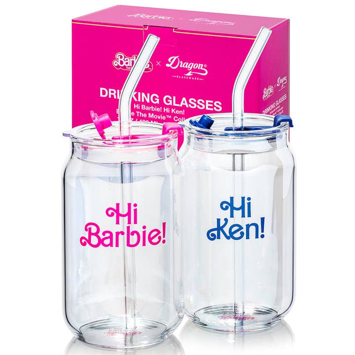 Dragon Glassware - Wholesale Drinking Glass/Cup - Barbieâ„¢ The Movie - Hi Barbie! Hi Ken! Drinking Glasses