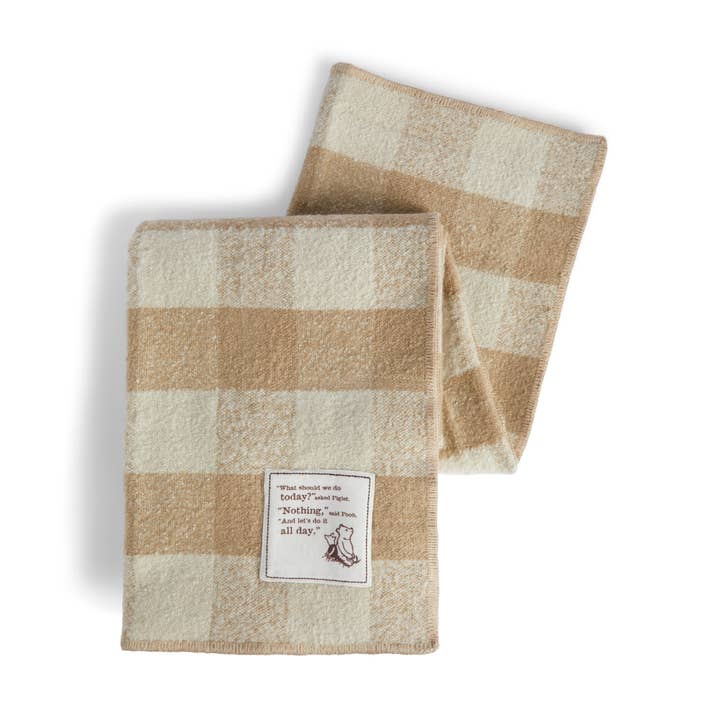 Nothing All Day Tan Plaid Blanket for wholesale by DEMDACO