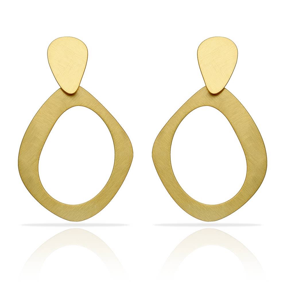 RAS - Wholesale Dangle Earrings - Too Much Gold Plated Medium Pendants0