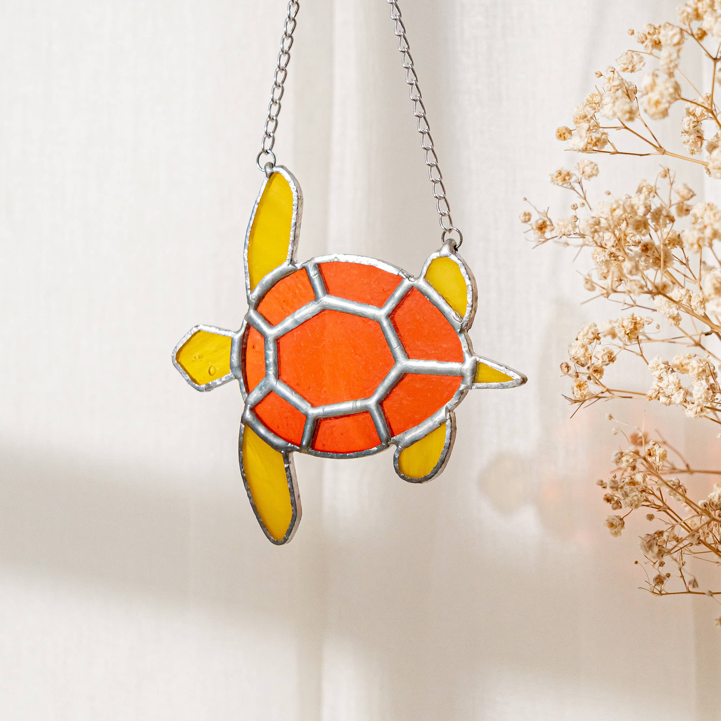 MondoBellissimo - Wholesale Suncatcher - Coastal Stained Glass Turtle Suncatcher F3012