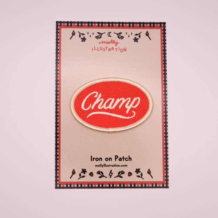 Molly Illustration - Wholesale Patch - Champ Vintage Style Embroidered Iron On Patch