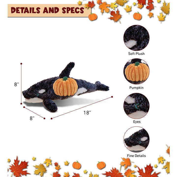 Cota Global - Wholesale Stuffed/Plush Toy - Kids & Baby - Plush Pumpkin - Super-Soft Plush - Killer Whale2