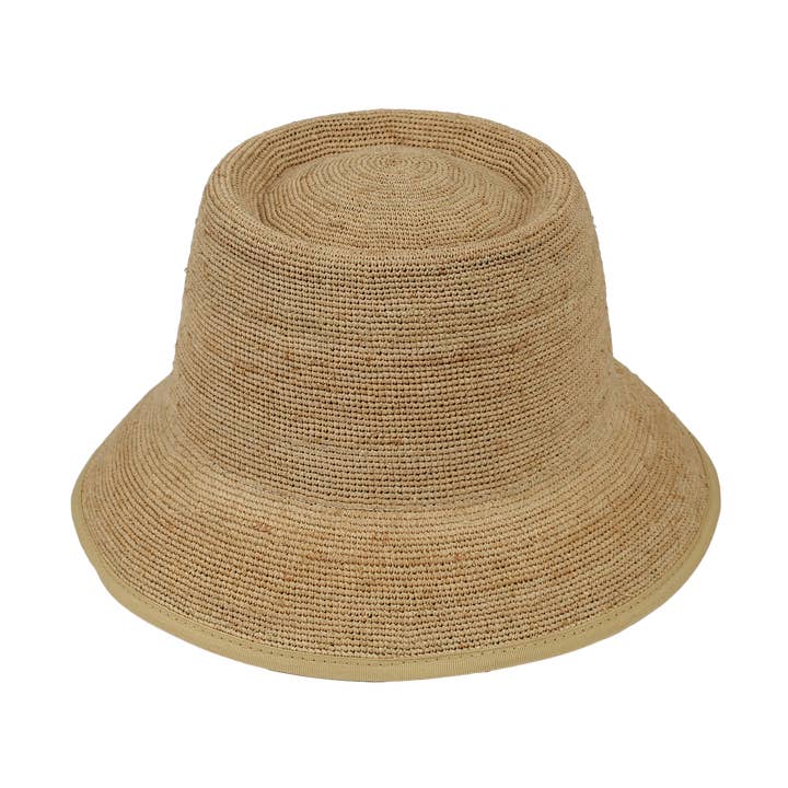 Jeanne Simmons Accessories - Wholesale Vissershoedje - Dames - Raffia Gehaakte Gambler Emmer 3133 Hoed Lente0