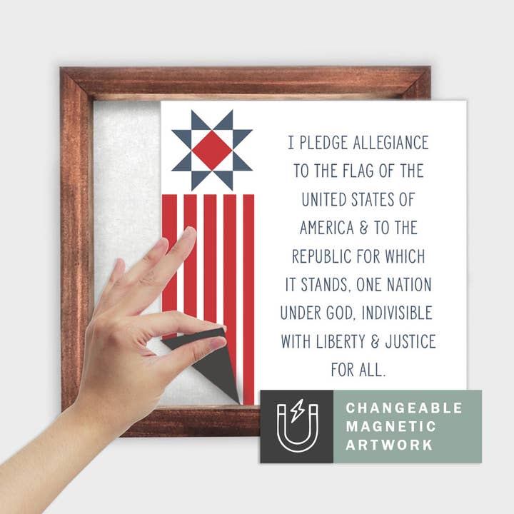 Inserção Decorativa Sazonal Magnética para Placa Intercambiável (Médio): O Juramento de Fidelidade | Quatro de Julho | Placa Magnética Vendida Separadamente por atacado de Simpler Seasons Decor