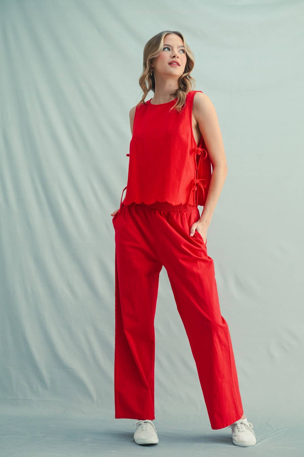 Wishlist Apparel - Wholesale Tank Top - Women's - COTTON TANK TOP WITH SIDE TIES / WL25-102431