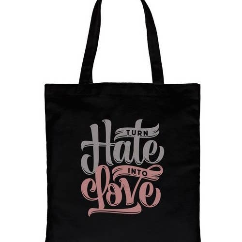 365 In Love – wholesale Bärkasse - Dam – Hate Turn Kärlek Canvas