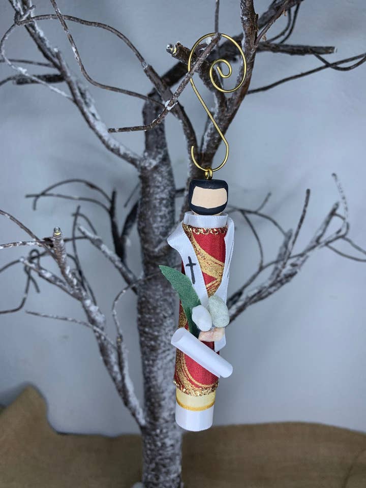 St. Timothy houten poppenornament voor wholesale door Our Saint Family