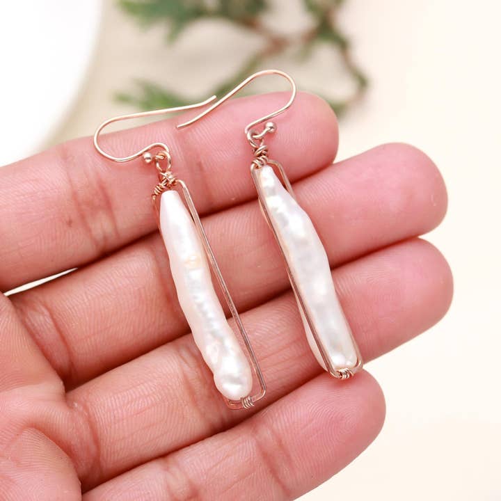 AG 925 JEWELLERY - Wholesale Dangle Earrings - Handmade 925 Sterling Silver Peapod Freshwater Pearl Earrings3