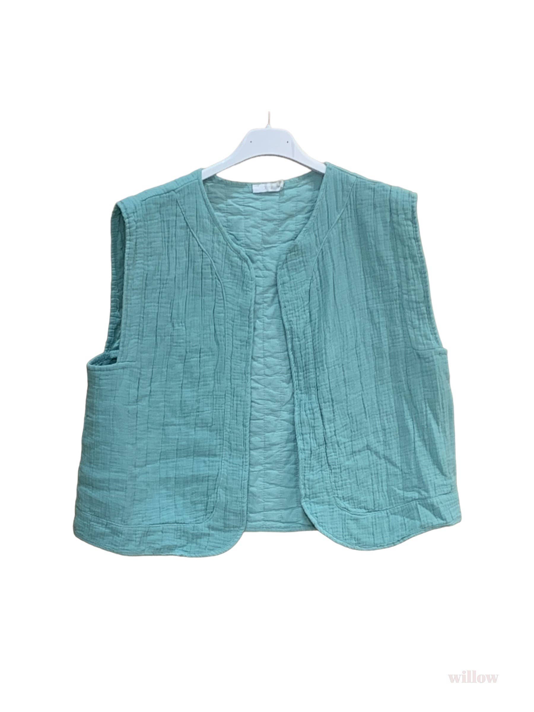 Moonsun – wholesale Väst - Dam – #5232 ärmlös väst i bomullsgaze19