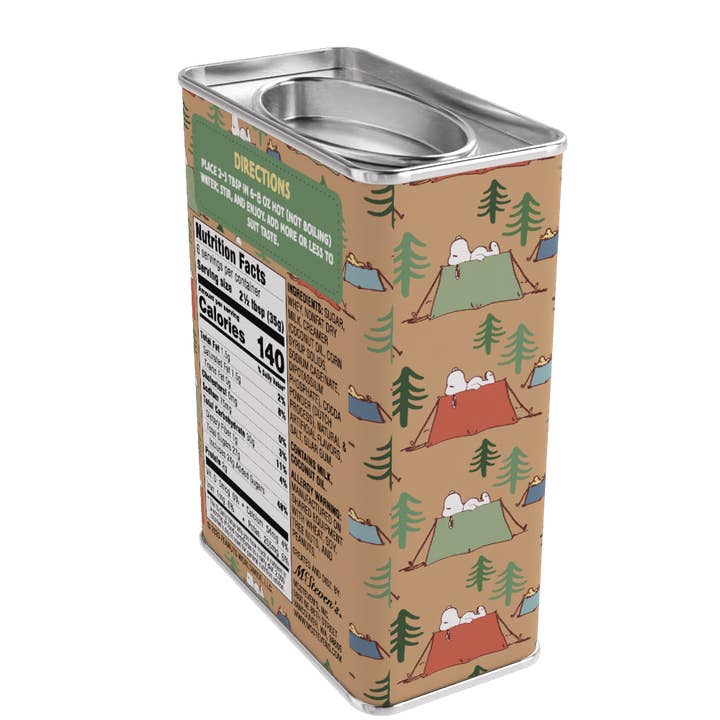 McSteven's - Wholesale Hot Cocoa Mix/Kit - Peanuts® Snoopy Camp Life S'mores Cocoa (8oz Tins)
