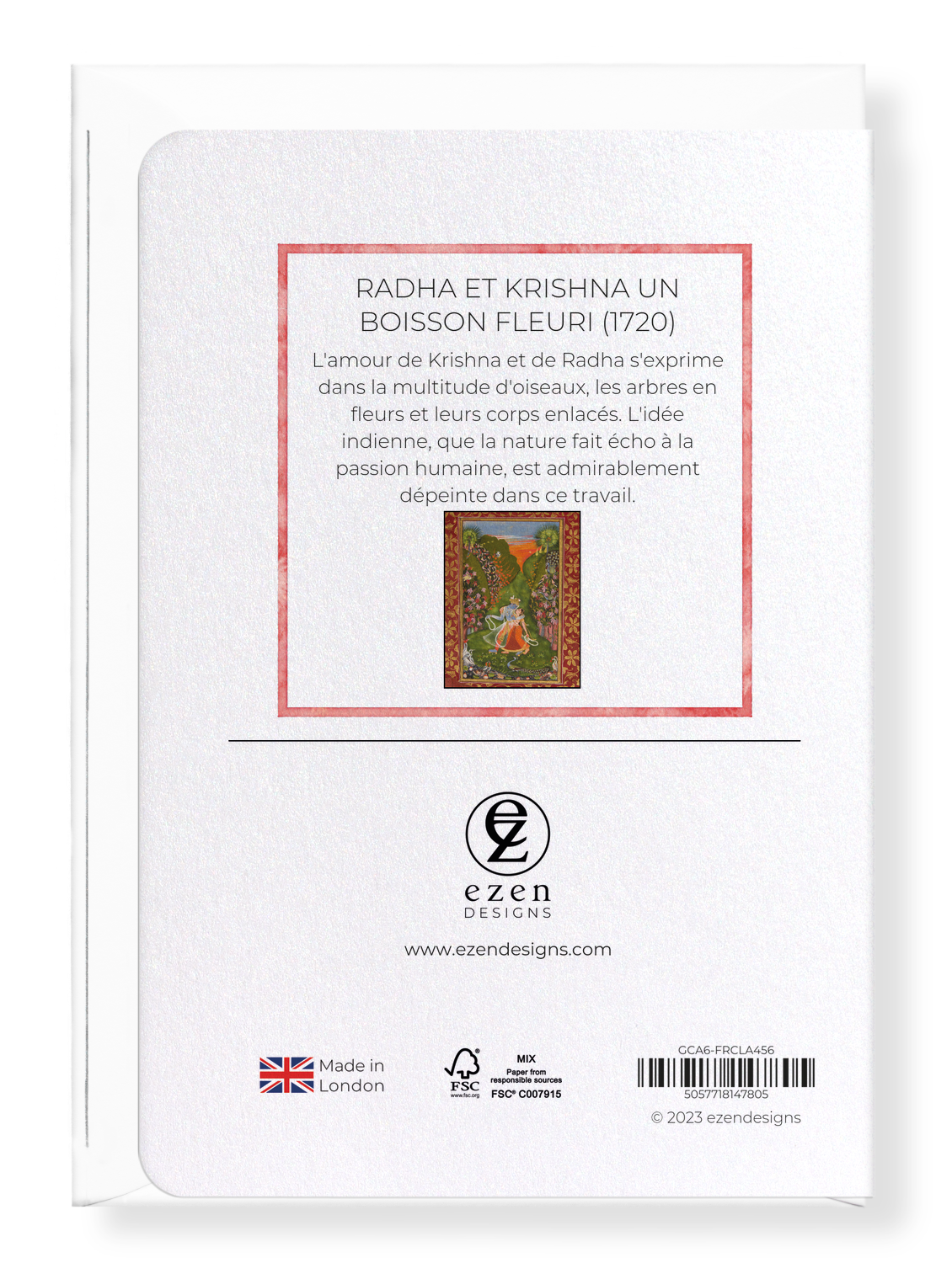 Ezen Trade - Wholesale Everyday Greeting Card - RADHA ET KRISHNA UN BOISSON FLEURI (1720): Painting Greeting Card1
