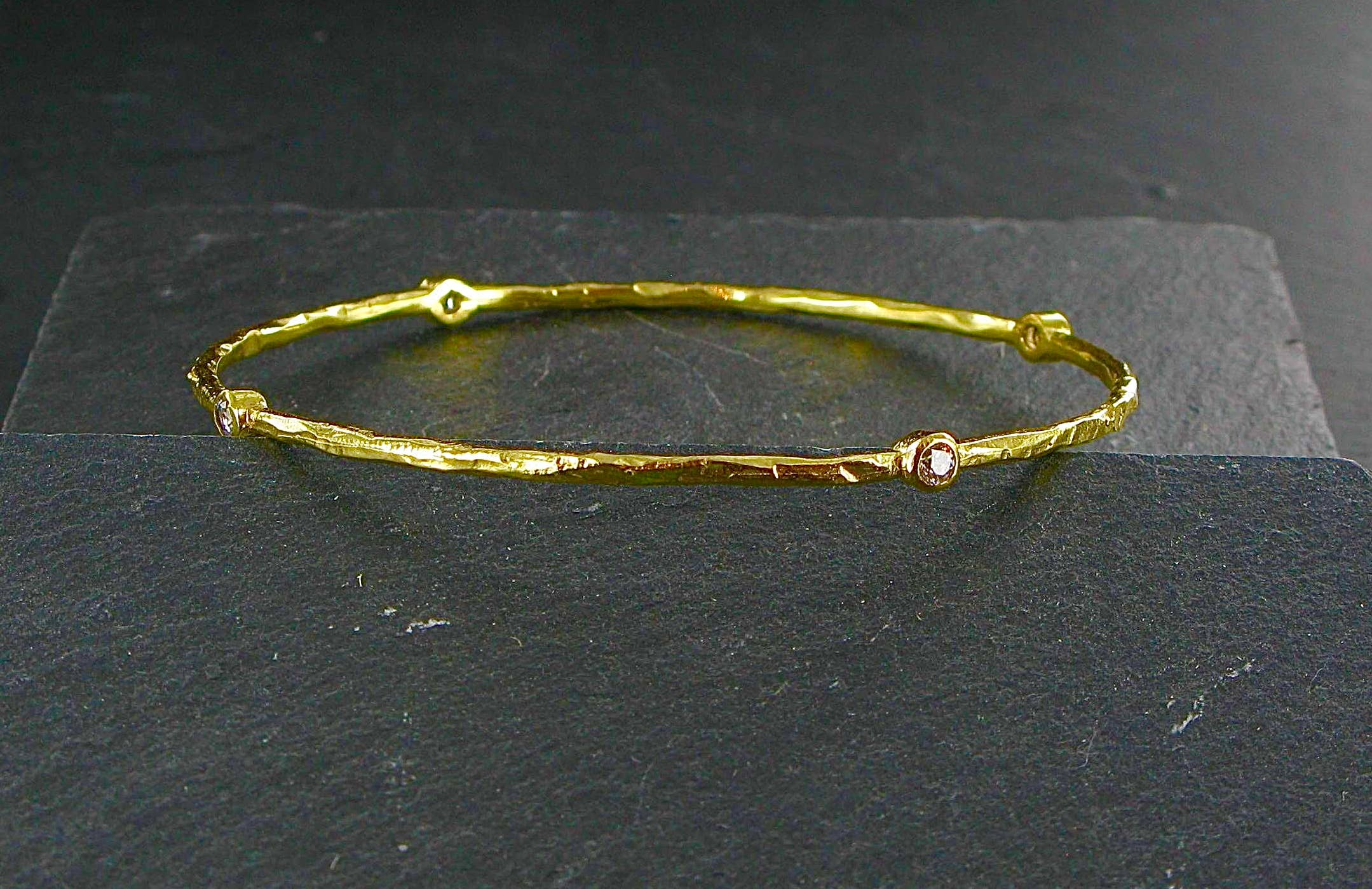Siren Silver Ltd - Wholesale Bangle Bracelet - Fine Gold Plated Brass Stone Bangle7