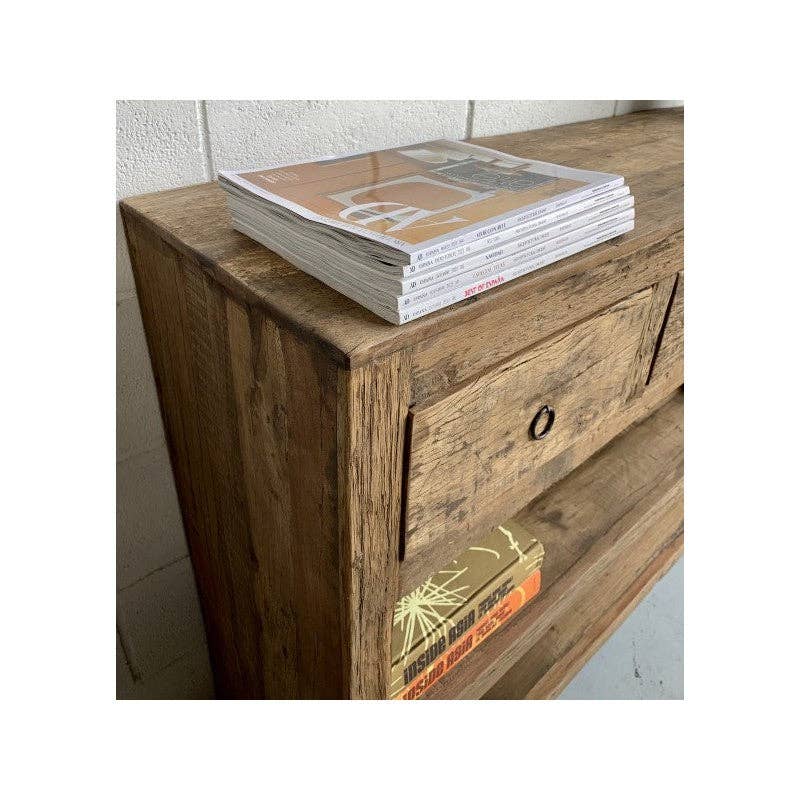 Paloma Black (Casa Natura Design, S.L.) - Wholesale Sideboard - Functional Sideboard With 3 Drawers & 2 Long Shelves3