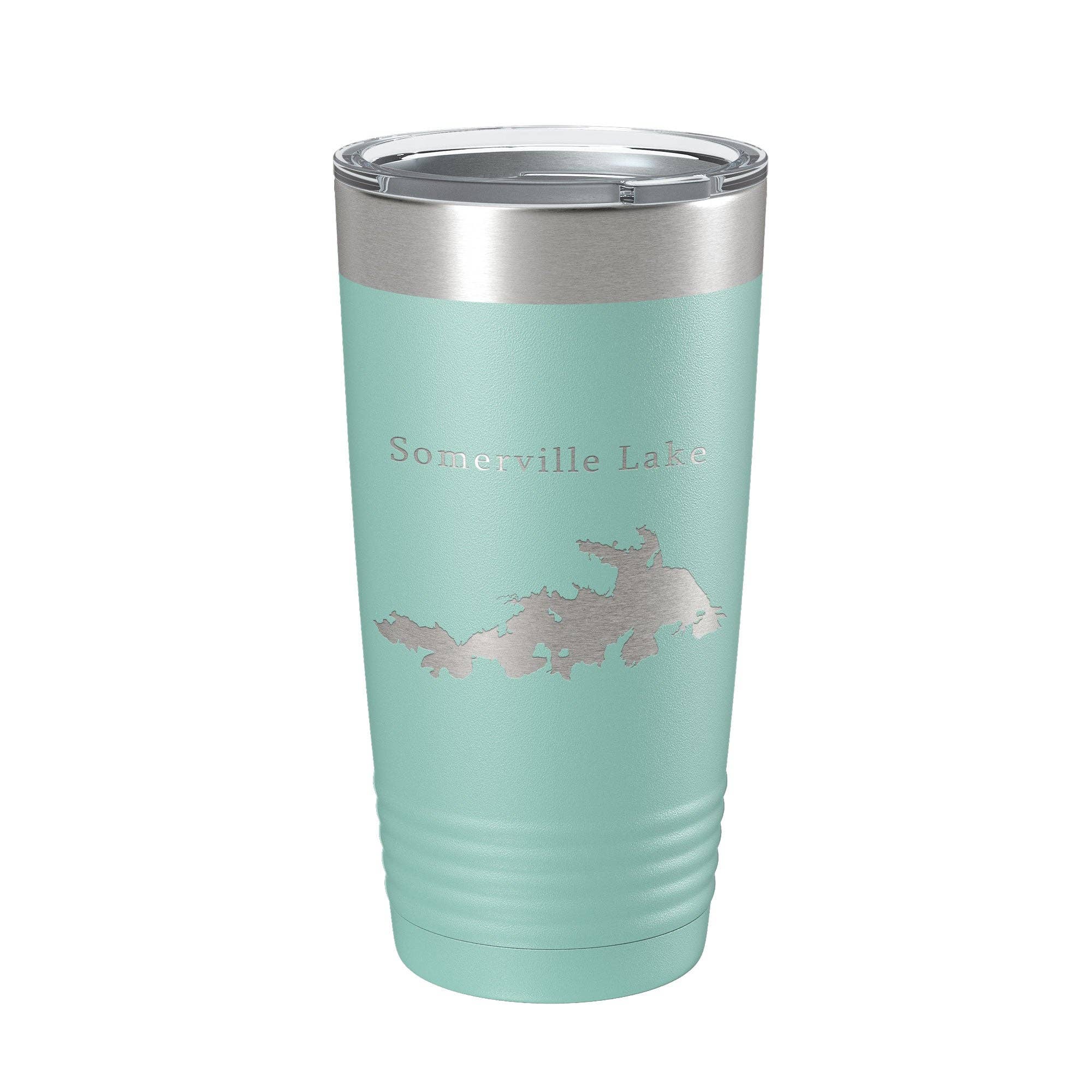 CarveBright - Wholesale Insulated Mug/Tumbler - Somerville Lake Map Tumbler Travel Mug Insulated Laser Engraved Coffee Cup Texas 20 oz10