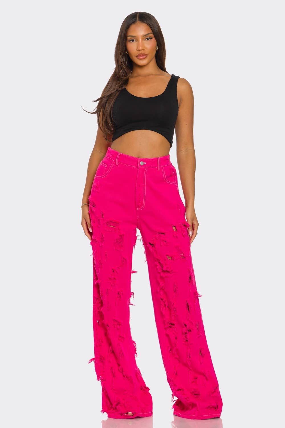 Athina Collection – wholesale Jeans - Dam – Fuchsia Frenzy Vida Jeans3