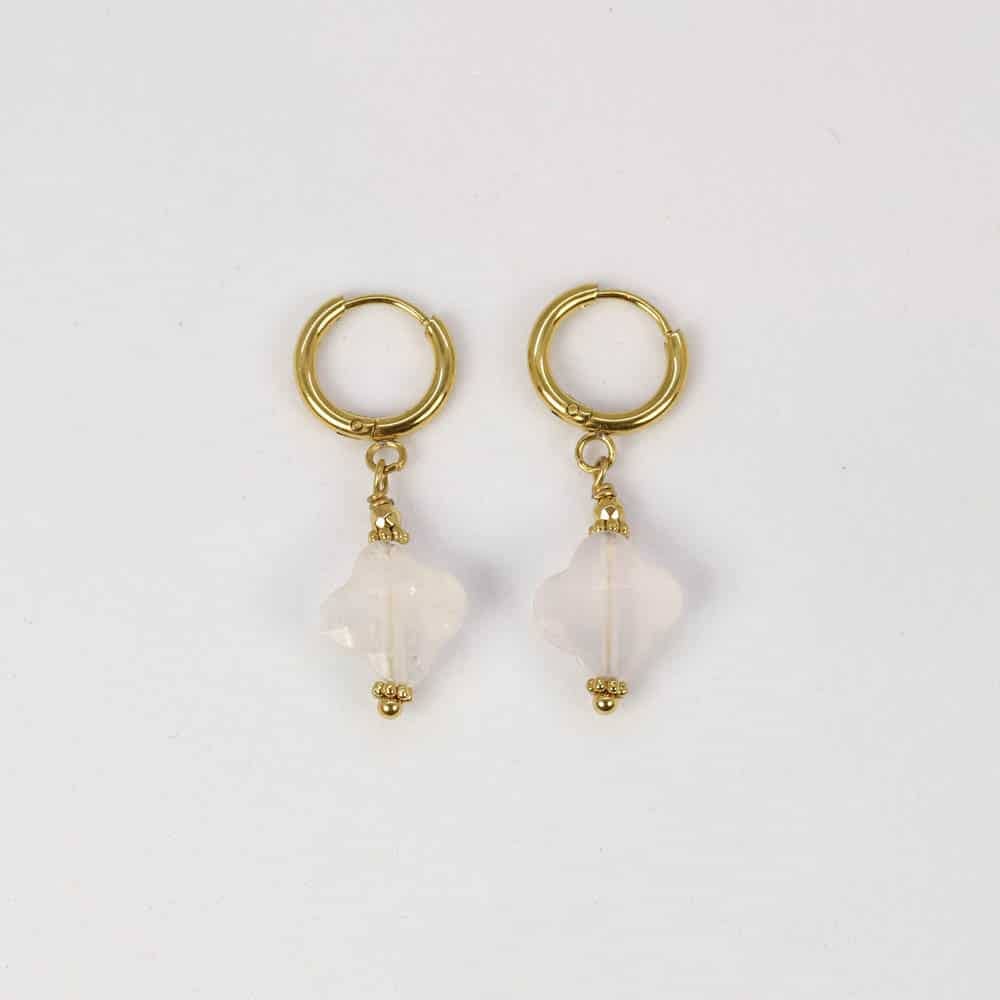 Les Cleias - Vendita all'ingrosso Orecchini pendenti - Orecchini Meillion in acciaio con pendente quadrifoglio1