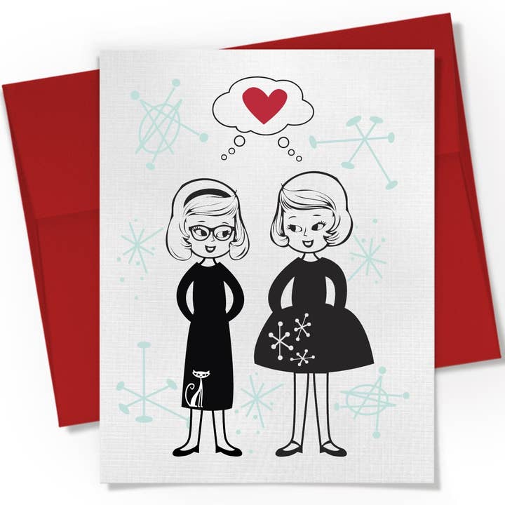 Carte Couple Lesbienne Amoureux pour la vente par Beckamade