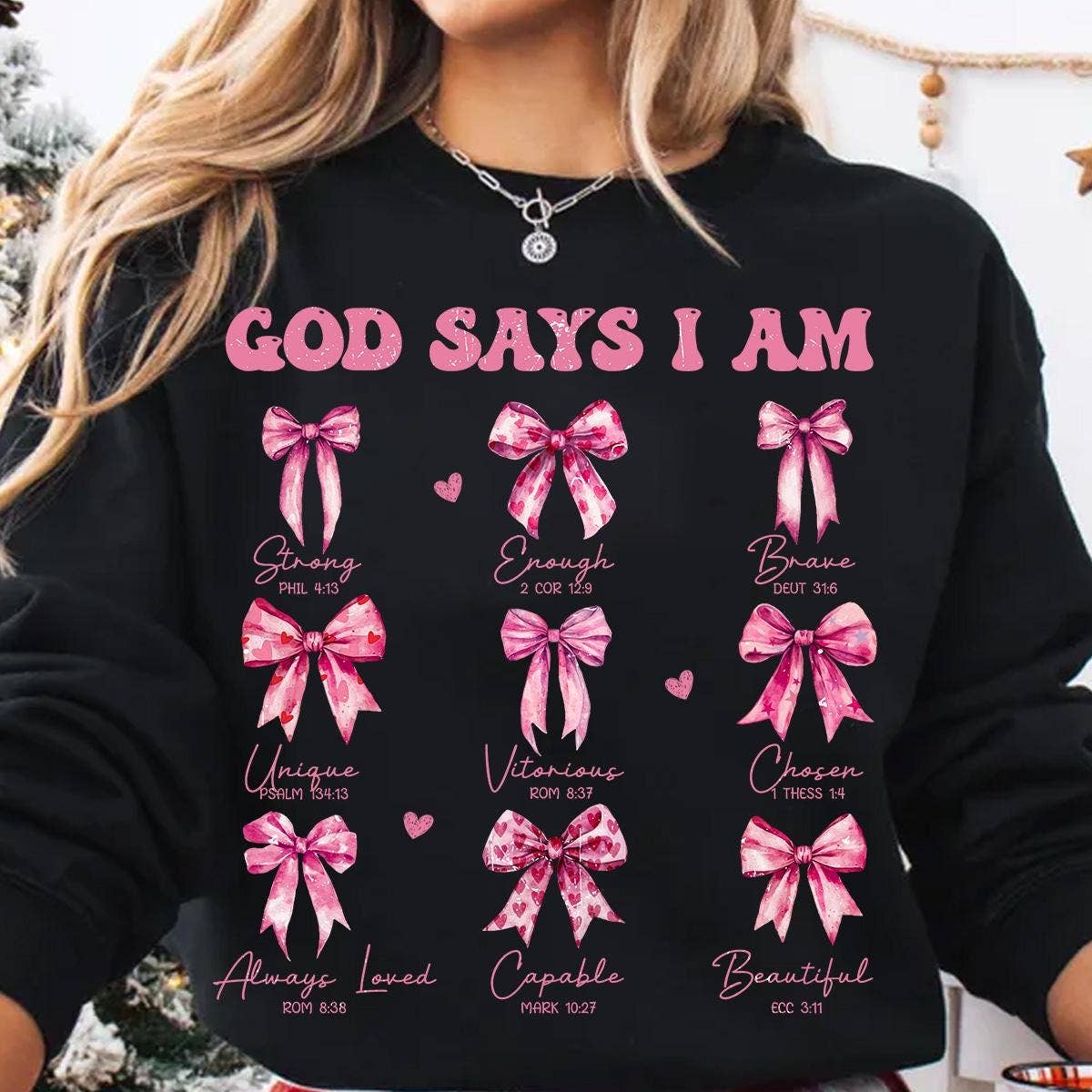 NVC Ecommerce LLC - Wholesale T-Shirt (Graphic) - Women's - God Says I Am Coquette Bow Shirt, God Says I Am Sweatshirt0