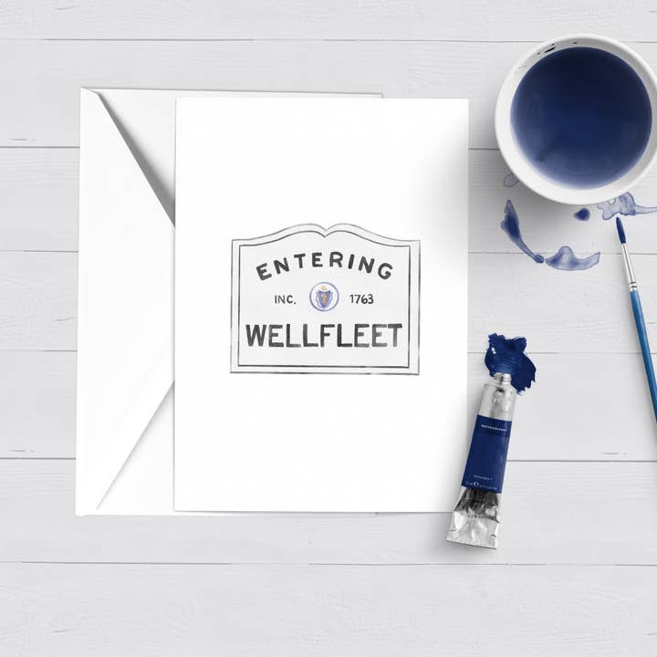 Entering Wellfleet Cape Cod Sign Boxed Card Set for wholesale by WonderfullyWrittenCo