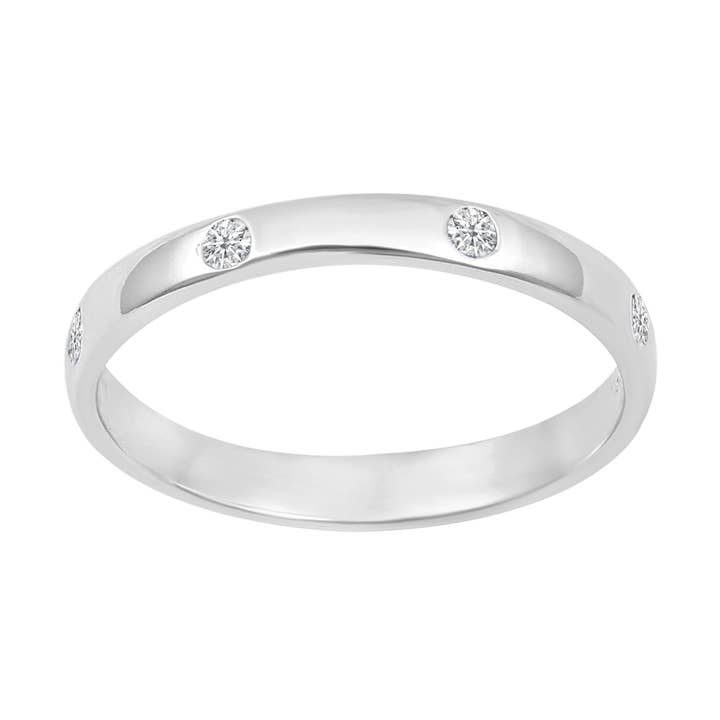 Zigenarset 925 Sterling Silver Rund Moissanite Bandring för wholesale av Star Joya