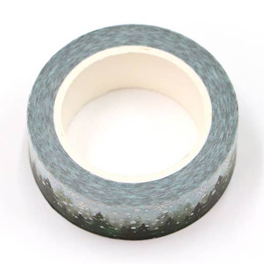 Green Pines Snow | Medium Washi Tape for wholesale by Journal Junkies