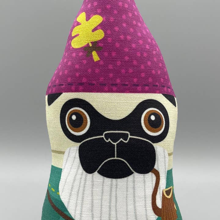 Small Fawn Pug Gnome Plush Toy for wholesale by Nerfect Artistic Novelties