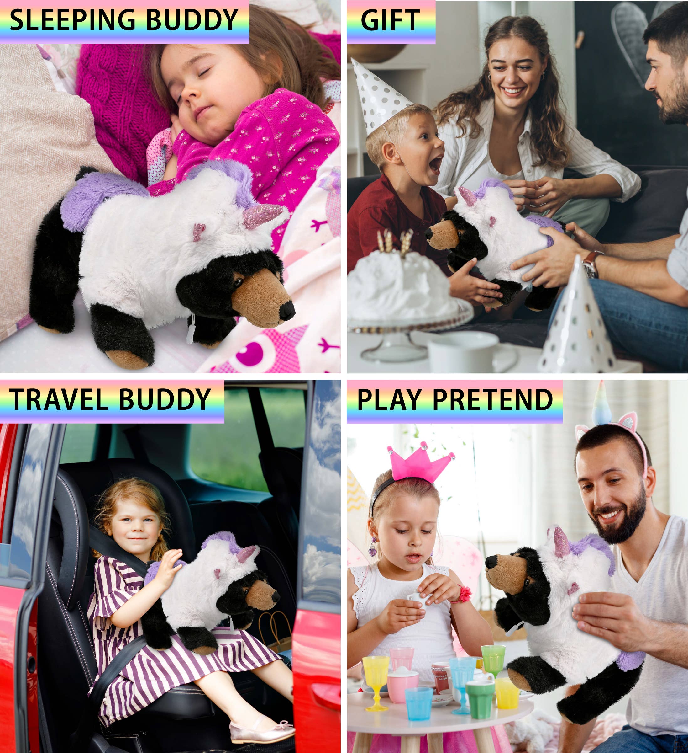 Cota Global – wholesale Stuffed/plush toy – Kids & baby – Plush Unicorn - Super Soft Plush - Wild Large Black Bear3