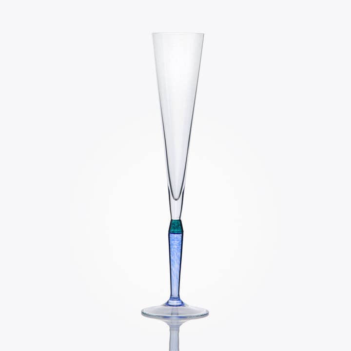 Party Champagneglas in zes kleurcombinaties voor wholesale door Baltic Sea Glass ApS