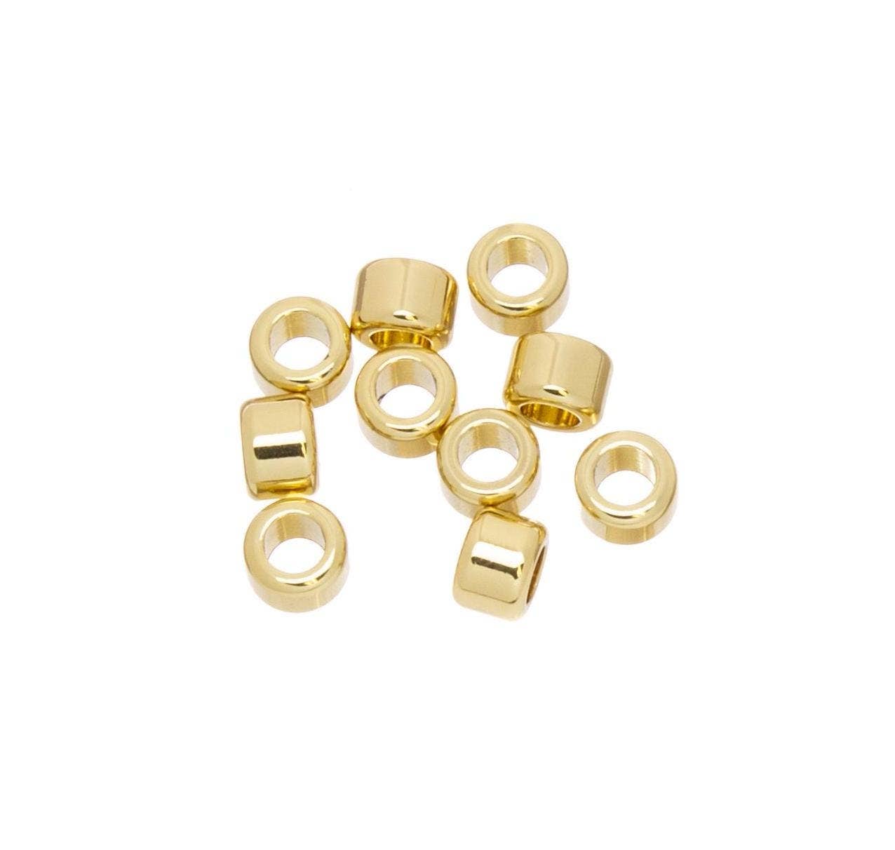 Jewel Pledge - Wholesale Craft Supplies - Gold Rondelle Tire Wheel Spacer for Jewelry Making SPG0713