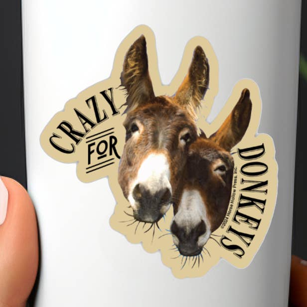 Autocolante de Burro de 3" / Louco por Burros / À PROVA DE ÁGUA por atacado de Horse Hollow Press / Pretty, Funny, Snarky Cards & Stickers