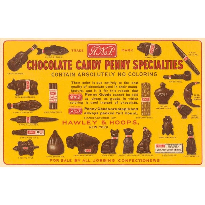 Found Image Press - Wholesale Magnet - Magnet FO-664 Ad for Chocolate Penny Candy