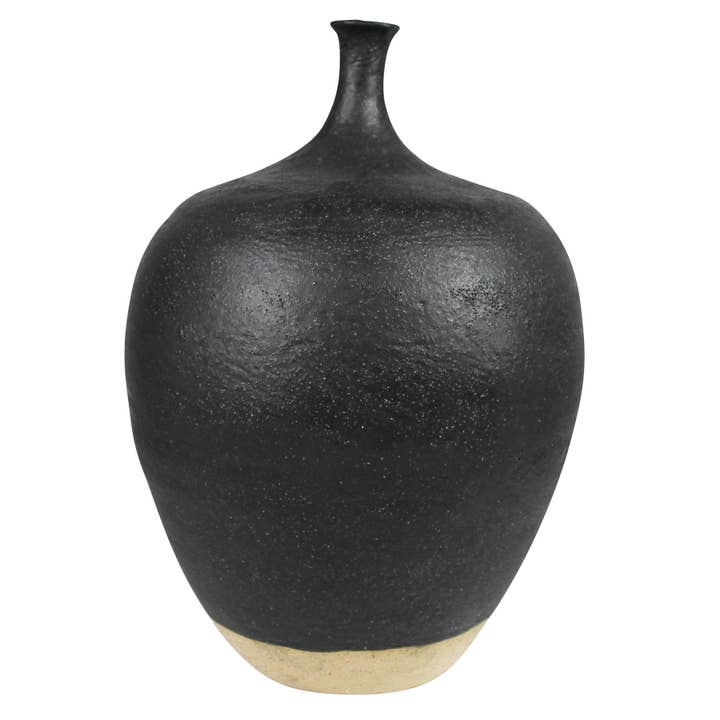 HomArt – wholesale Vase – Thin Neck Vase, Ceramic, Black - Lrg