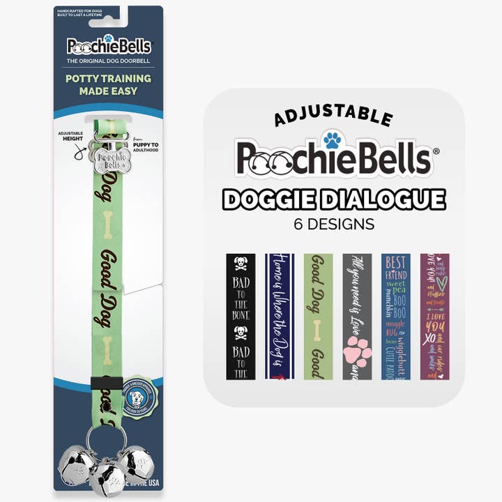 PoochieBells® Adjustable Dog Doorbells - Dog Dialogue for wholesale by Poochie-Pets