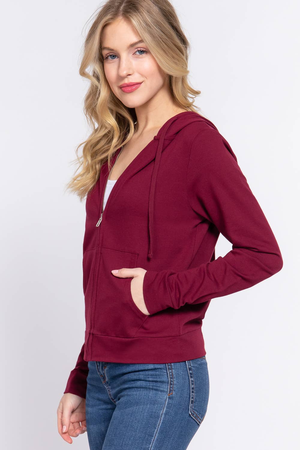 Active Basic | Active USA - Wholesale Hoodie - Women's - Long Sleeve Zipper French Terry Hoodie Jacket11