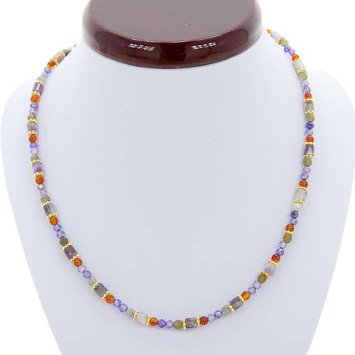 Collar delicado de agalmatolita, ágata y circonita 2 para venta al por mayor de EHAWA