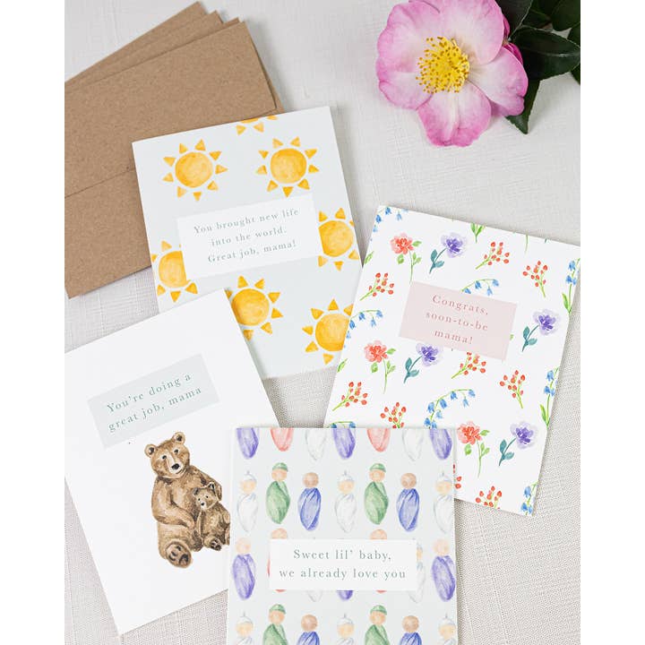 By Caroline Ann – wholesale Babykort – Sweet Baby Love You Gratulationskort - Dusch, ny mamma, familj
