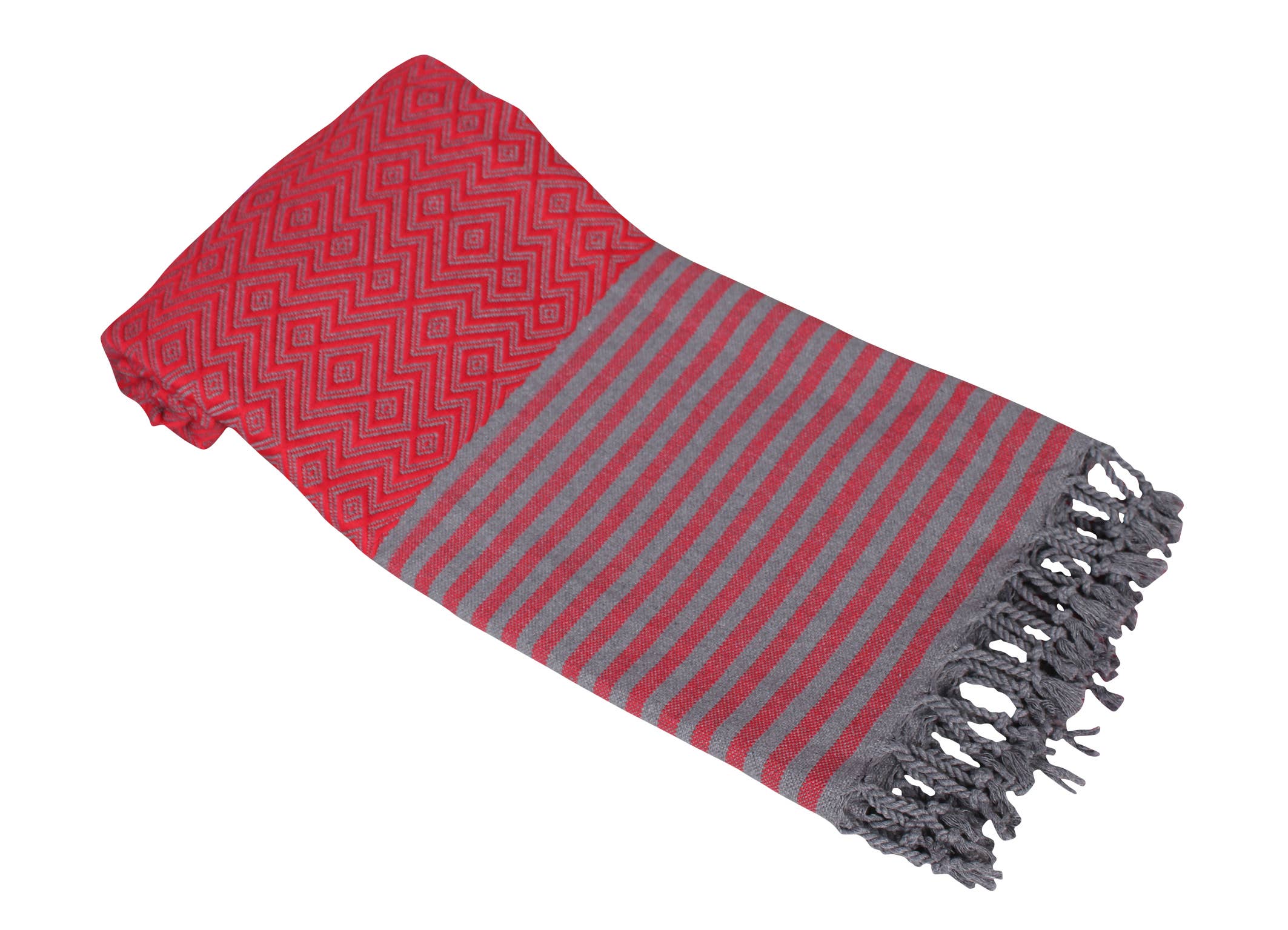 ARTG - Wholesale Bath Towel - ARTG Hamamzz® Kusadasi Red/Grey - AR0510