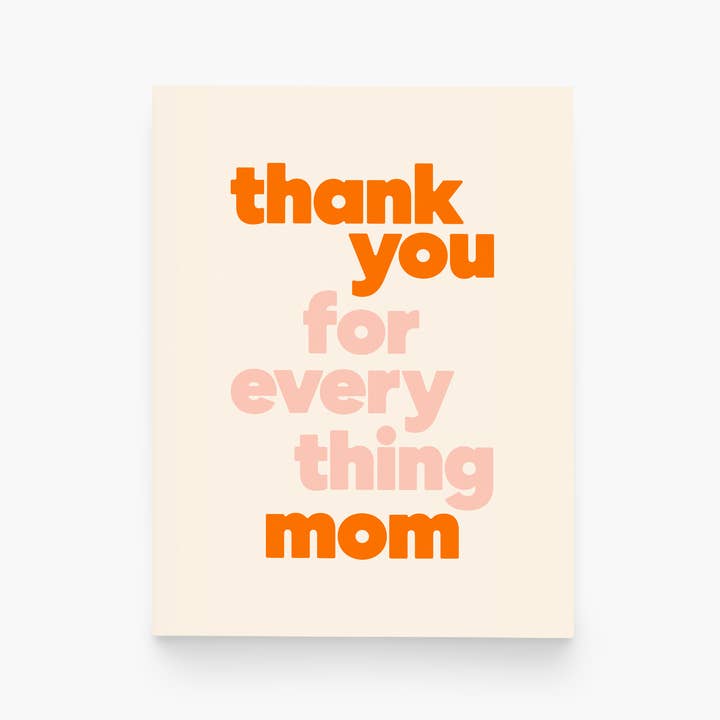 paper&stuff - Wholesale Mother's Day Card - Thank You For Everything Mom Greeting Card