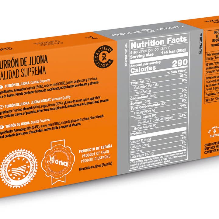 CASTILLO DE JIJONA - Wholesale Nougat - Supreme Quality Jijona Nougat (200g)1
