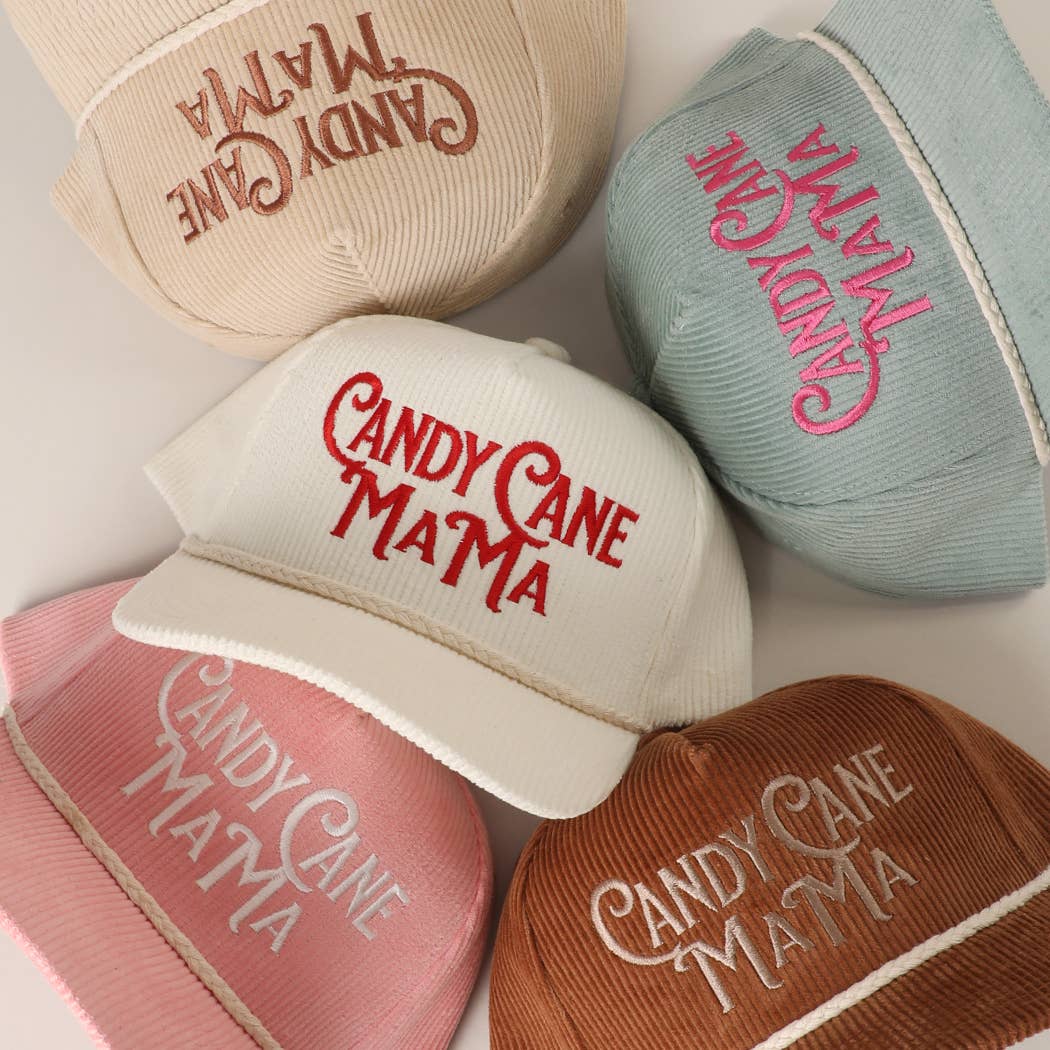 Fashion City - Wholesale Trucker Hat - Women's - CANDY CANE MAMA Corduroy Rope Trucker Hat3