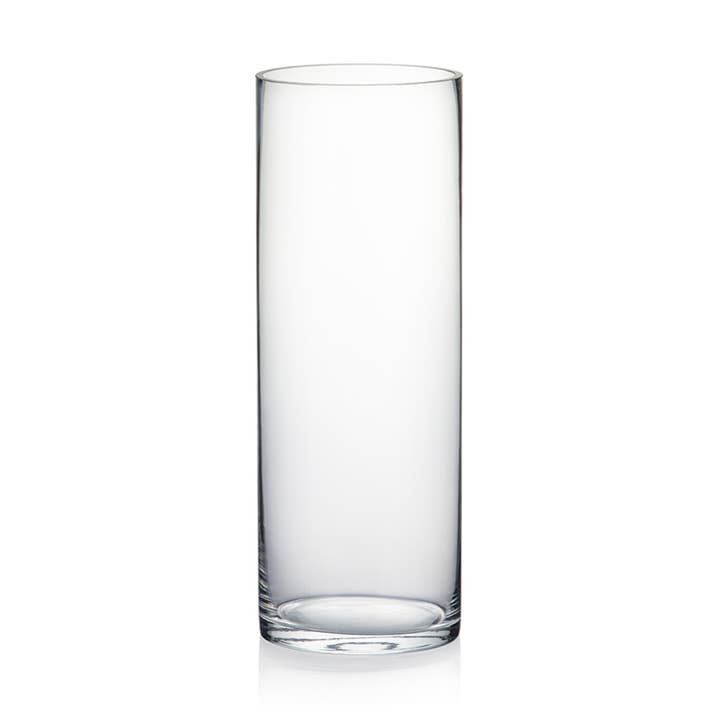 WGV Clear Cylinder Glass Vase - 5" x 14"H for wholesale by WGV International