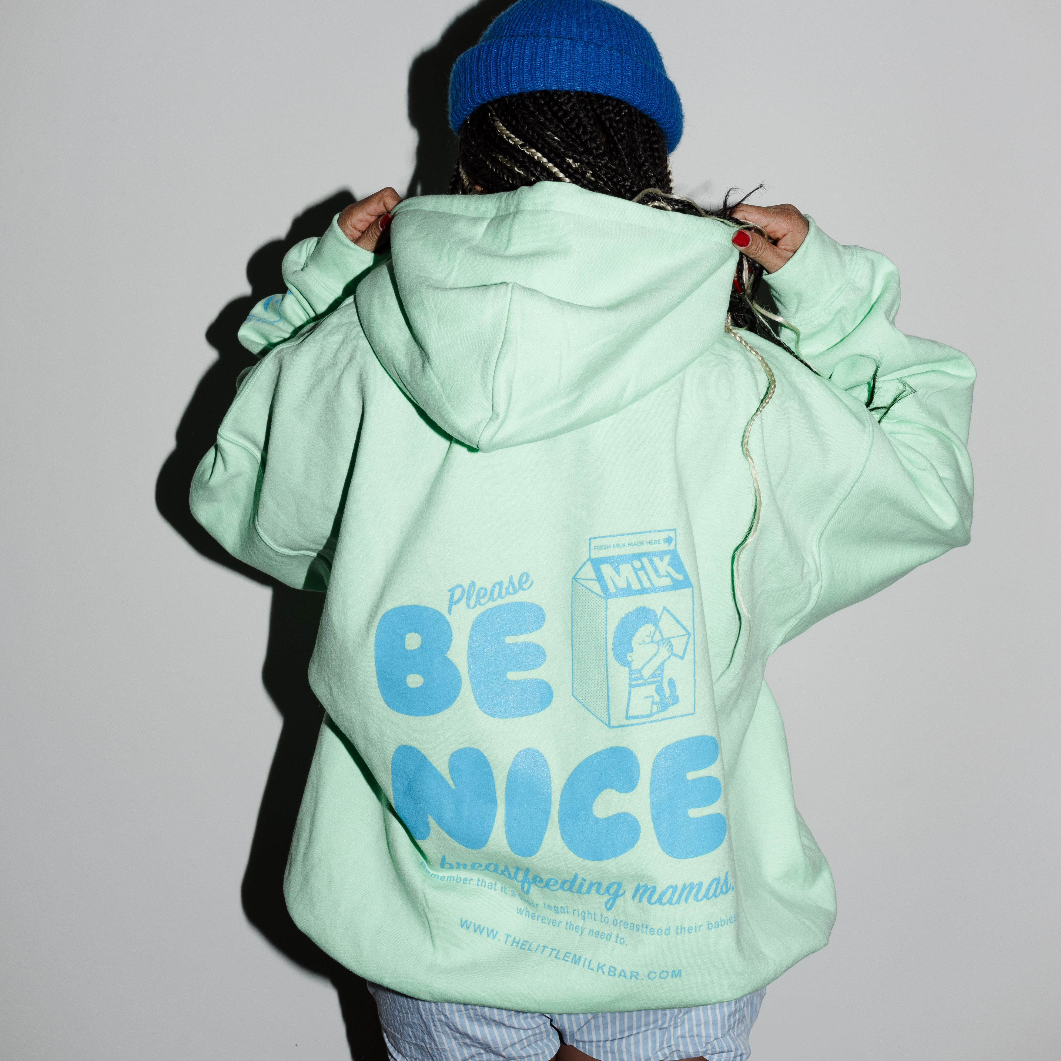 The Little Milk Bar - Wholesale Hoodie - Women's - Be Nice to Breastfeeding Mamas® Hoodie0