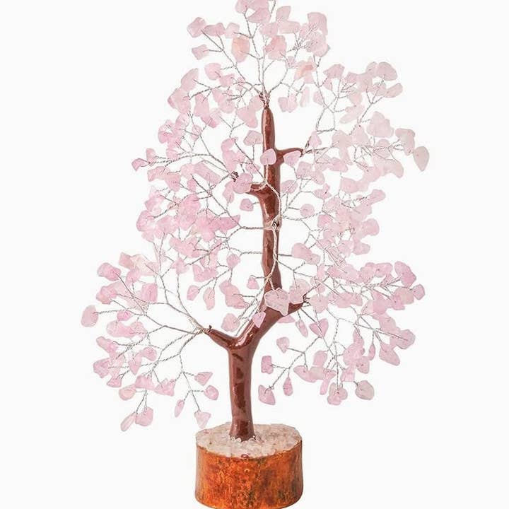 AmazeU - Vendita all'ingrosso Pietra/cristallo spirituale - Albero Feng Shui in Quarzo Rosa con 300 Pietre Naturali0