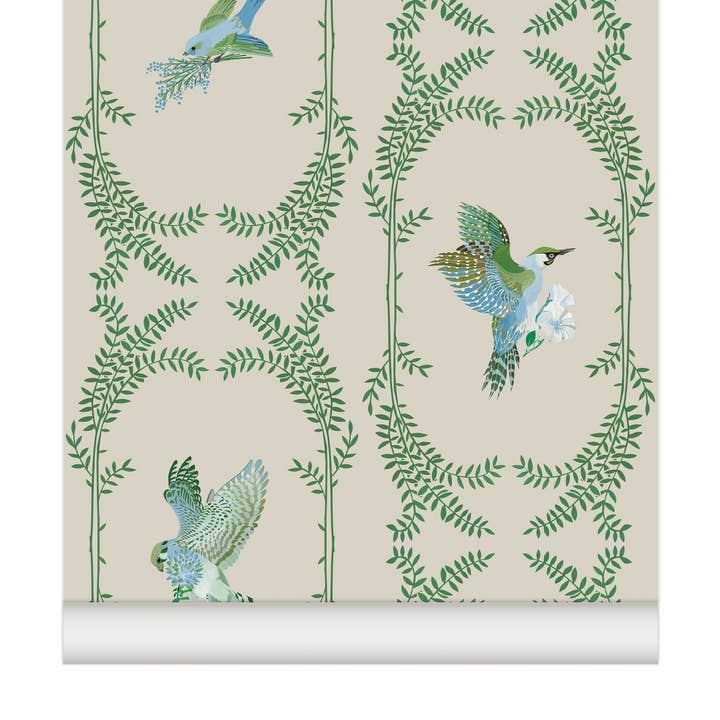 ENVOLÉE wallpaper in Tilleul color for wholesale by Little Cabari