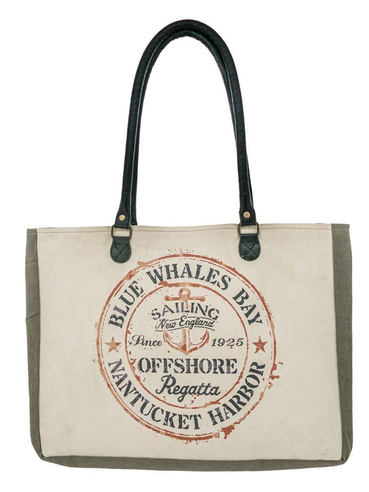 Borsa da mercato per tende riciclate Nantucket per la vendita all'ingrosso da parte di Vintage Addiction