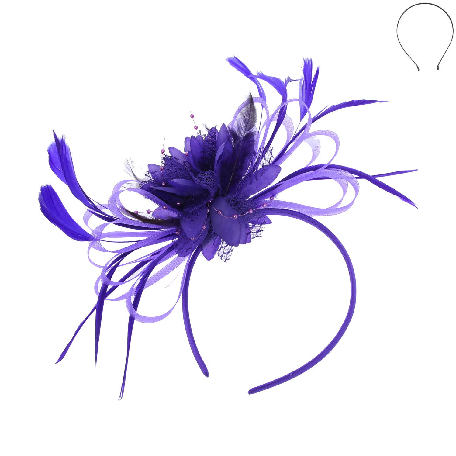 SP Sophia Collection - Wholesale Fascinator Hat - Women's - Floral Fascinator Headband w/ Side Loops & Feathers11