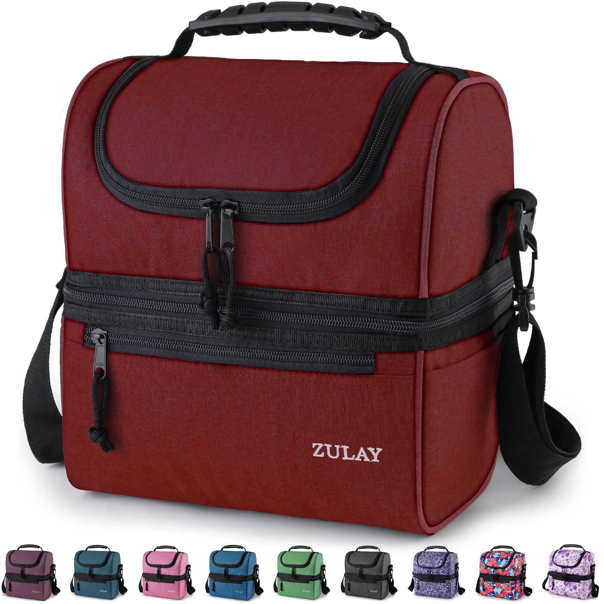 Zulay Kitchen - Wholesale Lunch Bag/Box - 2-Compartment Insulated Lunch Bag – Cooler for Men & Women21
